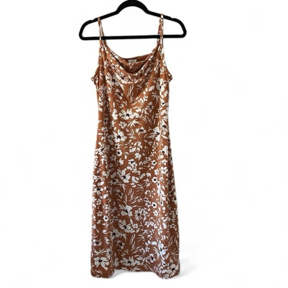 Joie Brown and White Floral Midi Dress